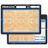 HIGHRAZON Dry Erase Basketball Clipboard for Coach, Premium Tactical Basketball Coaching Board, Double Sides Full & Half Court Dry Erase Board with Marker