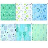 VitalCozy 6 Pcs Tennis Sweat Towel Tennis Gift for Women Cooling Sports Towel with Clip 15 x 17 Inch Absorbent Fast Drying Gym Sport Accessories for Men Team Coach Sport Player Fitness (Fresh)