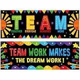 Classroom Banner Poster, 2 PCS Colorful Bulletin Board Decoration Motivational Posters for School & Classroom Kindergarten Preschool Primary Middle High School-Teamwork (Poster Tube Package)