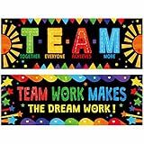Classroom Banner Poster, 2 PCS Colorful Bulletin Board Decoration Motivational Posters for School & Classroom Kindergarten Preschool Primary Middle High School-Teamwork (Poster Tube Package)