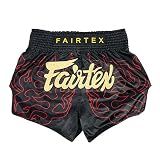 Fairtex Slim Cut Muay Thai Boxing Shorts (Black Lava, X-Large)