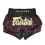 Fairtex Slim Cut Muay Thai Boxing Shorts (Black Lava, Small)