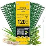 BugBai Mosquito Repellent Outdoor Patio 120 PCS, Citronella Oil Mosquito Incense Sticks Indoor Home Pet Family Safe, Natural Plant-Based Bug Insect Barrier for Yard Garden Lawn Camping Fishing, 0.5 lb