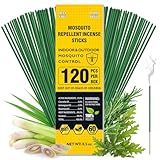 BugBai Mosquito Repellent Outdoor Patio 120 PCS, Citronella Oil Mosquito Incense Sticks Indoor Home Pet Family Safe, Natural Plant-Based Bug Insect Barrier for Yard Garden Lawn Camping Fishing, 0.5 lb