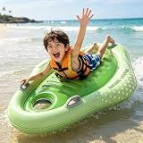 Kids Inflatable Boogie Board with Handles - Surfboard Inflatable Built-in Air Pump, Boogie Boards for Beach Lightweight Floaty for Beach Inflatable Surf Body Board for Wave Riding
