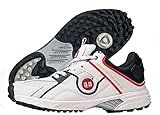 SS Cricket Gutsy Light Weight Cricket Shoes for Professional Cricket Players, with Rubber Studs, Color - White, Adult Size - US 10