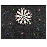 Windkream Dart Board Wall Protector, 47 x 35 in, 0.5 in Thick Felt Dart Board Surround Backboard, Self-Adhesive Wall Protection Backing, Cork Alternative for Game Room, Bar, Man Cave(Black)