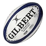 World Rugby Shop X Gilbert G-TR4000 Rugby Ball Size 5 - Durable Rugby Equipment - Triangular Surface Grip - 3 Ply Construction - Navy