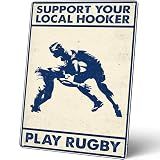 Homely Accents Funny Rugby Decor Metal Signs for Man Cave Bar Wall Art