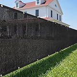 Lagemiex Heavy Duty Privacy Fence Screen 6'x50' | Windscreen Fencing Cover | Windblock Mesh Fabric Shade Cloth with Brass Grommets | Ideal for Garden, Yard, Pool Deck, Carport & Construction, Black