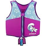 SwimSchool Swim Trainer Vest – Medium/Large Max 50 Pounds – Kids Swim Vest with Padded Shoulders –Comfortable Flex-Form-Fit Design with Adjustable Safety Strap – Pink/Aqua