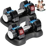 Lifepro Adjustable Dumbbells & Weights for Home Gym, Quick-Adjust