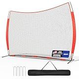 Sturdum 12x9ft Barricade Backstop Net, Ball Sports Barrier Netting, Protection Screen for Baseball Softball Lacrosse Soccer Hockey Training for Backyard with Carry Bag