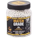 Game Face 20GPW5J 6mm Match Grade .20-Gram 6mm White Airsoft BBs (5000-Count)