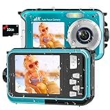 4K Underwater Camera, 16FT Waterproof Camera, 64MP Dual-Screen