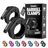 DMoose Fitness Barbell Clips 2" (Pair) - Quick Release Olympic Barbell Clamps with Anti Slip TPR Lining - Barbell Collars for Secure Weightlifting & Powerlifting (Black - Non Magnetic)