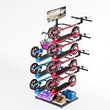 ztysn Scooter Storage for Multiple Scooters, Scooter Rack Garage Holder for 8 Electric Scooters/ 4 Bicycles/Wiggle Car,Adjustable Large Bike Stand Organizer/Metal