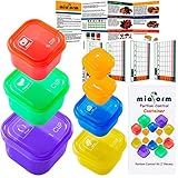 miaform Portion Control Container and Food Plan - 21 Day Portion Control Container Kit for Weight Loss - 21 Day Tally Chart with e-Book (7 Labeled Pcs)
