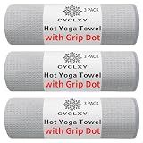 CYCLXY 3 Pack Yoga Mat Towels with Grip Dot, Hot Yoga Towel Non Slip Yoga Mat Towel Non-Slip Sweat Absorbent Anti-Slip Yoga Towel for Bikram,Pilates