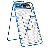 7x4FT Volleyball Rebounder Net Pro, Baseball Softball Rebound Pitch Back Net, Adjustable Angle Lacrosse Bounce Back Practice Equipment, Easy Quick Setup, Ideal for Outdoor and Backyard Training