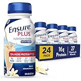 Ensure Plus Vanilla Nutrition Shake With Fiber | Meal Replacement Shake | Ready to Drink | 16g Protein and 27 Vitamins and Minerals | 8 fl oz - 24 Pack