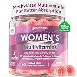 Womens Multivitamin Gummy, Methylated Multivitamin for Women, GLP-1 Friendly, Biotin, Iron, Collagen, Methylfolate, B Complex, Women's Complete Support, Hair Skin and Nails Vitamins, No Sugar, 60 Cts