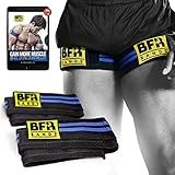 BFR BANDS Blood Flow Restriction Bands - 2 Pack for Legs, Booty & Glutes, 3-Inch Wide Straps - DoubleWrap Occlusion Bands for Gym & Weight Lifting to Increase Muscle Mass in Women & Men