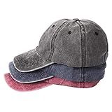 MEINICY 3 Packs Washed-Cotton Plain Baseball Cap, Vintage Adjustable Dad Hats Gift for Men/Women,Unstructured(Black,Blue+Burgundy)