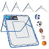 5x4FT Volleyball Baseball Rebounder Net, Softball Rebounder Pitchback Net Quick Adjustments, Quick Adjustments Lacrosse Bounce Back Practice Equipment, Ideal for Outdoor Indoor and Backyard Training