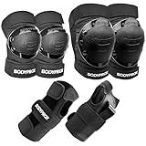 BODYPROX Knee Pads Elbow Pads Wrist Guards Set for Skateboarding, Roller Derby, BMX Ride, and Inline Skating (Large)
