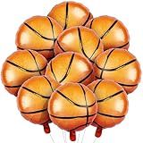 10PCS Basketball Balloons 18 Inch Basketball Foil Balloons for Sports Theme Birthday Party & Game Day Decorations