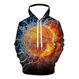 QiErDesign Basketball Pullover Hoodie 3D Novelty Graphic Hooded Sweatshirt Hoodies for Men