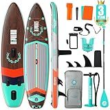 Niphean (Extra Large) Inflatable Paddle Board, SUP for 2+1 People/Family 500lbs Capacity Stand Up Paddle Board with SUP Accessories, StabilTrac Fin Non-Slip Paddleboard for Adults(Beginner Friendly)