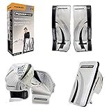 PowerTek Barikad V2.0 Youth Ice Hockey Goalie Pad Set - 20" Leg Pads, Glove, Blocker