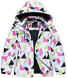CREATMO US Kids Waterproof Ski Jacket Hooded Fleece Lined Winter Coat Raincoats Geometry 8