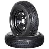 Garvee 2-Pack ST205/75D15 Trailer Tires and15" Rims, 5 Lug on 4.5" Bolt Pattern, 6PR Load Range C, Heavy Duty 205 75 15 Trailer Tires Rims for Utility, Boat, Camper, Cargo Trailers