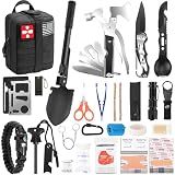 Gifts for Men Christmas, Survival Kit, 150 PCS Survival Gear and Supplies Equipment with Trauma Bag, Molle Pouch Emergency Kit for Outdoor Camping, Hunting, Car, Home, Earthquake, Adventures