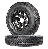 eCustomrim 2-Pack Trailer Tire Rim Bias Ply ST175/80D13 175/80 5-4.5 Black Spoke Wheel - 2 Year Warranty w/Free Roadside