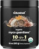 NatureBell Organic Mushroom Powder, 10oz | 10-in-1 Adaptogenic Blend with Lion’s Mane, Reishi, Shiitake, Chaga & More | Supports Energy, Focus & Immune Health | Great for Coffee, Smoothies & Recipes