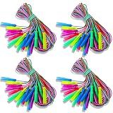 Honoson 100 Pcs Jump Ropes Bulk for Kids 7.8ft Adjustable,Multicolor | Rainbow Stripe Nylon with Handles, Operation Christmas Gift Items, Outdoor Exercise Party Favors, School Fitness