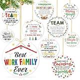 HOWAF 10pcs Team Christmas Ornaments Bulk, Work Team Gift 2025 Acrylic Hanging Plaque Keepsake for Christmas Coworkers Office Appreciation Gifts, Best Work Teams Family Ornaments for Xmas Tree Decor