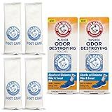 Arm & Hammer In-Shoe Odor Destroying Pouches, Shoe Deodorizer Insert for Reducing Odor and Absorbing Moisture, Smell Eliminator for All Footwear, Gym Bags and Work Boots (4 Pouches)