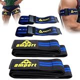 Occlusion Training Bands – 4-Pack Blood Flow Restriction Bands, 3 Inch Leg & 2-Inch Arm Occlusion Straps with Quick-Release Buckle & Sizing Markers for Muscle Building, Glutes & Rehab