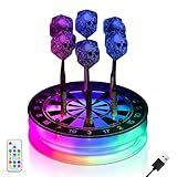 CoolGift Mart Light Up Dart Holder, Christmas White Elephant Gifts for Men or Darts Enthusiasts, Acrylic Dart Holder with Multiple Color Modes and Brightness Adjustment Function Remote Control