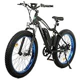 ECOTRIC 26" Fat Tire Electric Bike Powerful Adults Mountain Bicycle 500W Motor 36V/12.5AH Removable Lithium Battery Beach Snow Ebike Shock Absorption - 90% Pre Assembled