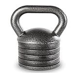Apex 20lb Adjustable Cast Iron Kettlebell Handle, Compatible with 1” Weight Plates, Up to 50lb Load Capacity for Strength Training, Weightlifting, Home Workouts