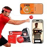 WiiMad Boxing Reflex Ball with App Punch Counter, Reaction Ball for Hand Eye Coordination Training, Boxing Equipment with Headband, Punching Game for Kids, Teens & Adults, Fitness Gift