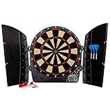 Franklin Sports Electronic Soft Tip Dart Board Set - FS3000 Darts Set with Digital Scoreboard + Cabinet - Kids + Adult Dart Board Set - (6) Darts Included