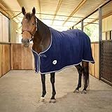 Jeffers Equine Elite Fleece Horse Cooler Blanket, 78 Inch – Soft, Adjustable Fit, Lightweight, Easy Care, Moisture Wicking Cooling Sheet with Surcingle for Post Exercise, Travel for Horses – Navy