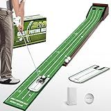 Eleko Meyar Golf Putting Mat, Portable Indoor Putting Green, Includes Putting Practice Ball, Wrinkle-Free Mat, Solid Wood Construction – Suitable for Office, Living Room,Outdoor, Golf Gifts